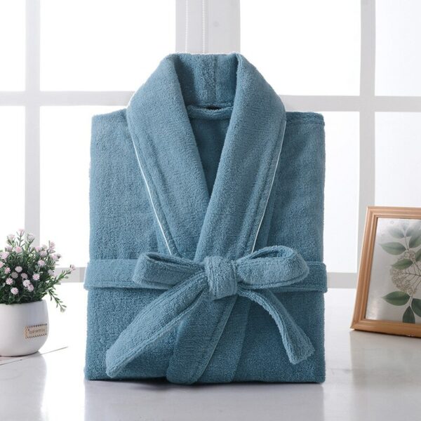 Peignoir en éponge 100% coton Robe de bain en poddnge 100 coton longue et paisse absorbant Kimono pour hommes l ger