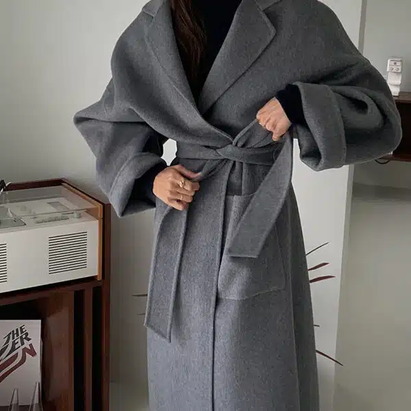 Manteau peignoir pour femme en laine mpln