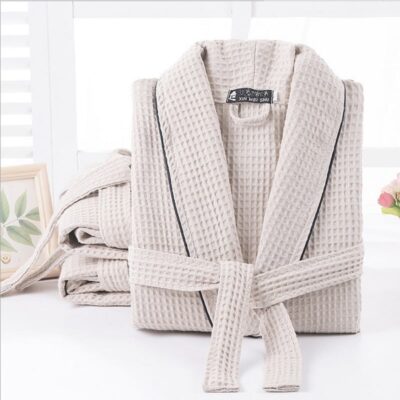 Peignoir nid d'abeille pour homme en coton