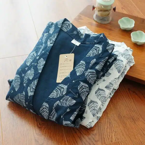 Peignoir kimono en coton pour femme 15315 qkugpe