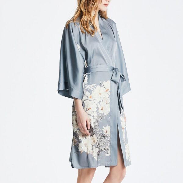 Peignoir kimono en soie motifs à fleurs 9705 d8rwwr