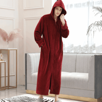 Peignoir plaid à capuche pour homme