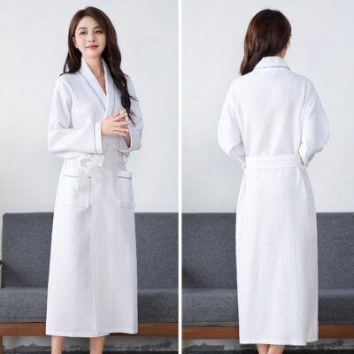 Peignoir en nid d'abeille pour femme