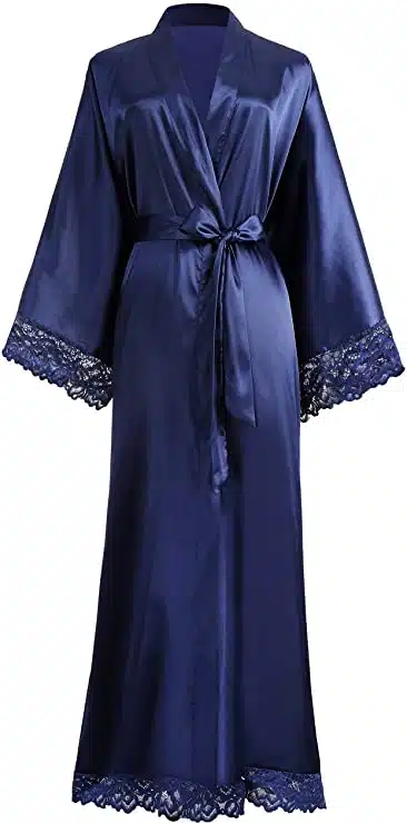 Peignoir kimono extra-long en dentelle femme 28643 61b6yv