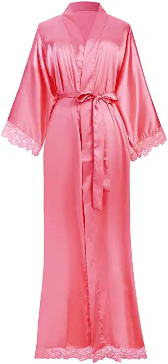 Peignoir kimono extra-long en dentelle femme 28643 zhcf7z