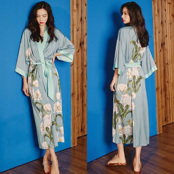 Kimono long à imprimé floral 30154 l3cf0m