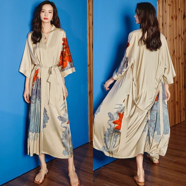 Kimono long à imprimé floral 30154 lnqtwc