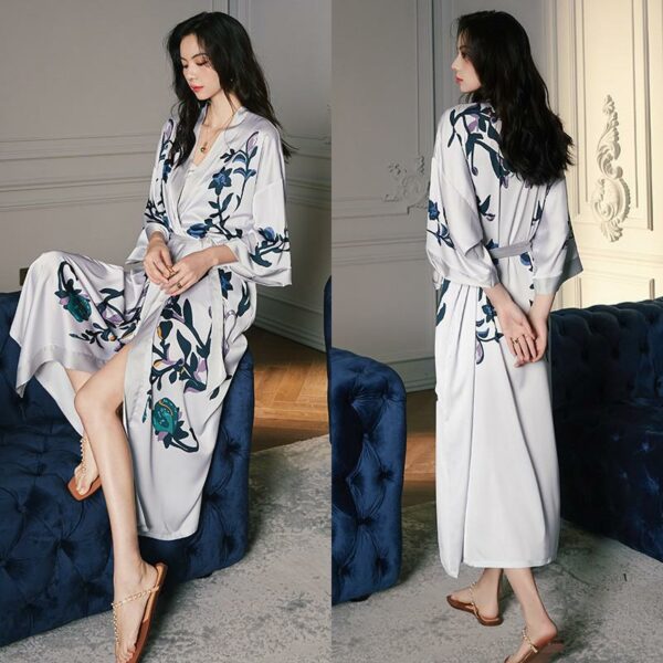 Kimono long à imprimé floral 30154 nbmqgn