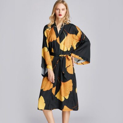 Peignoir kimono imprimé floral surdimensionné pour femme