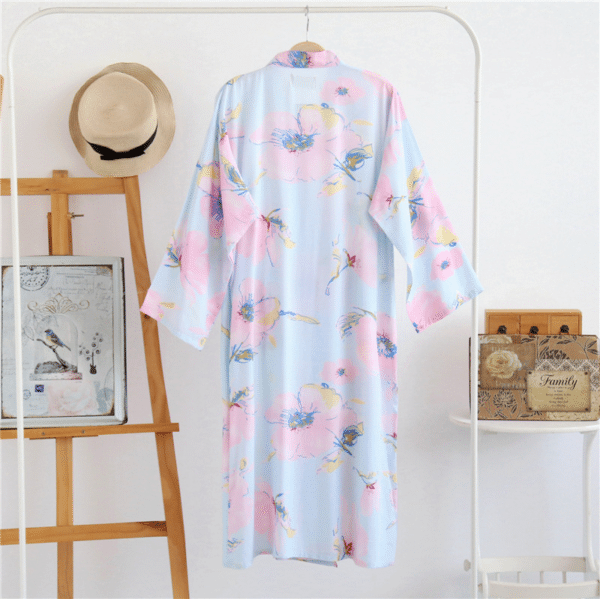 Peignoir kimono en coton pfleursbleus2