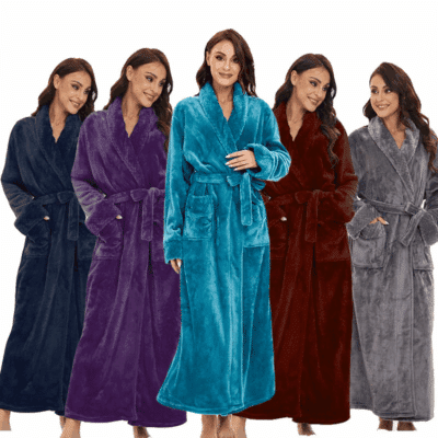 Peignoir d'hiver en polaire femme extra-long