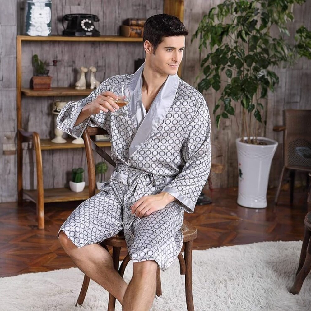 Peignoir à motifs pour homme • Maison du Peignoir